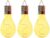 3x Buiten/tuin LED geel lampbolletje/peertje solar verlichting 14 cm – Tuinverlichting – Tuinlampen – Solarlampen zonne-energie