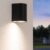 Alvin dimbare LED wandlamp – 4000K neutraal wit – GU10 – 5 Watt – Wandspot – Zwart – IP65 voor binnen en buiten