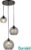 Bamled – Glazen hanglamp smoked – 3-lamps – grijs – inclusief lichtbronnen