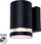 Buitenlamp met sensor dag en nacht – Wandlamp buiten – Paris – Zwart – IP54 – Geschikt voor GU10 spot – Ø102 mm