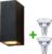 Buitenlamp – Wandlamp buiten – Badkamerlamp – Cannes – Zwart – IP54 + 2 x Philips CorePro GU10 LED spot – 3.5 watt – 2700K warm wit