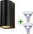 Buitenlamp – Wandlamp buiten – Badkamerlamp – St. Tropez – Zwart – IP54 + 2 x Philips CorePro GU10 LED spot – 3.5 watt – 2700K warm wit