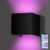 Gologi Slimme Wandlamp – Binnen en Buiten – Up Down Verlichting – Dimbaar – Industrieel – Smart Lamp – Buitenlamp – Waterdicht – Energiezuinig en Roestvrij – RGB – Met App – Zwart
