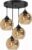 Hanglamp Industrieel voor Eetkamer, Slaapkamer, Woonkamer – Glass Serie – Bollamp 4-lichts excl. lichtbron – Amber – 4 Bol