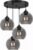 Hanglamp Industrieel voor Eetkamer, Slaapkamer, Woonkamer – Glass Serie – Bollamp 4-lichts excl. lichtbron – Smoke – 4 Bol
