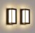Led-buitenlamp, 2 stuks, 18 W, moderne buitenwandlamp, waterdicht, IP65, zwarte wandlamp voor tuin, garage, balkon, terras, 3000 K warm wit