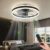 LuxiLamps – Ventilator Lamp – Smart Lamp – 6 Standen – Dimbaar – Zwart – Kroonluchter Ventilator – Chandelier Fan – Woonkamer Lamp – Ventilator Lampen
