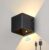 Oplaadbare wandlamp – 4400mAh Accu – 2700k warm wit licht – met bewegingssensor – 10x10x8cm – Aluminium – Zwart – IP44