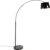 QAZQA arc-basic – Moderne Booglamp | Vloerlamp | Staande Lamp – 1 lichts – H 176 cm – Zwart Goud – Woonkamer | Slaapkamer